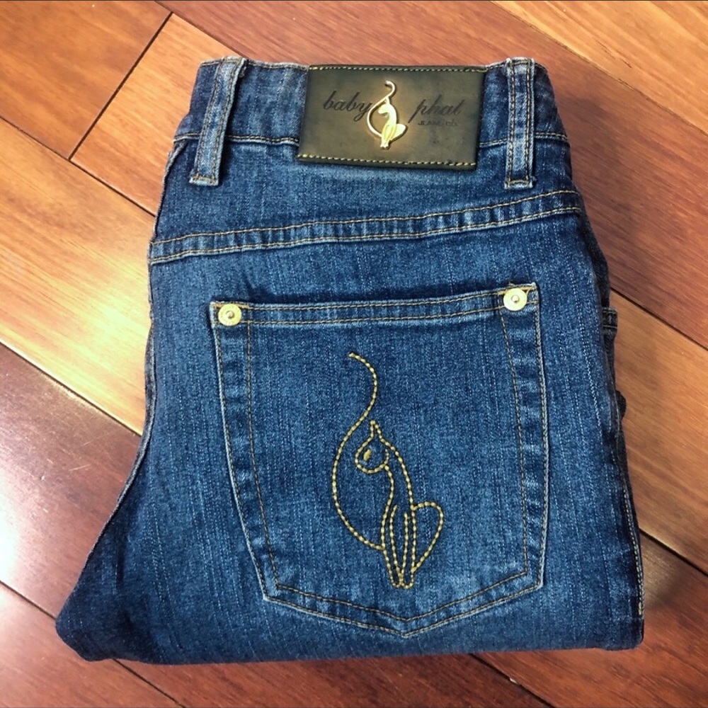 Baby Phat Crop Stretchable Jeans with Folded Hems